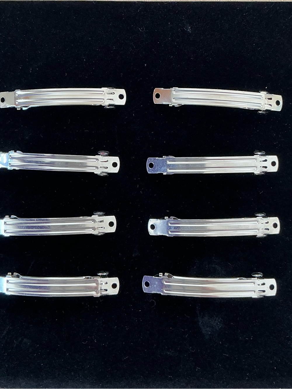 8 Pc 4” Silver French Barrette Blanks Hair Clip Findings DIY Craft Lot